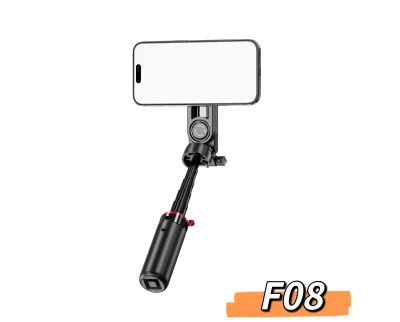 F08 Mini Magnetic Selfie Stick Tripod with Bluetooth Remote, 360° Rotation, Extendable Handle for Vlog & Live Streaming