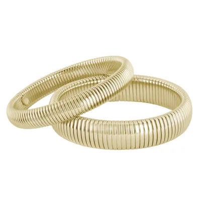 Gemnel Custom Dainty New Arrival Fashion Wholesale Brass 18K Glod Plated Exaggerated Statement Bangle Set
