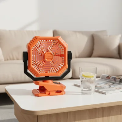 Wholesale Factory Price Summer Hot Selling Customizable Rechargeable Electric 5000mAh Outdoor Portable Shaking Camping Fan LED