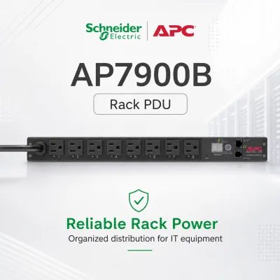 APC AP7900B Rack PDU Switched 1U 15A 120V (8) 5-15 Horizontal Industrial Use Made in Philippines
