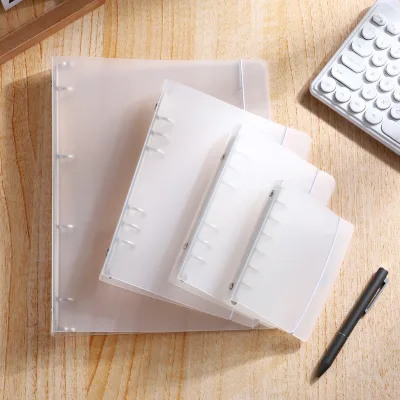 Sell Well Folder Transparent Frosted A4 A6 A7 B5 Outside Shell PP Material Loose Leaf Metal Hole Folder
