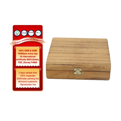 Large Wooden Box with Hinged Lid, Bamboo Wood Multi-purpose Storage Box with Tray Natural Wood Organizer for Photos