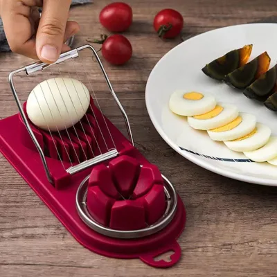 Manual Metal Multi Function Fruit Strawberry Boiled Cutter Plastic Stainless Steel Egg Slicer