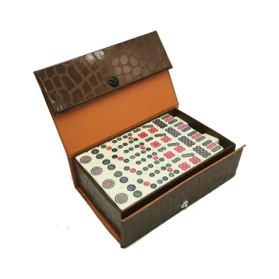 20# Mini Mahjong Tiles 144 Melamine Mahjong Set 20MM with Leather Box