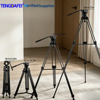 Portable Hydraulic Head Tripod for DSLR & Mirrorless Camera, Photography Videography Live Streaming Stand