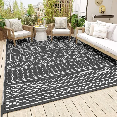 OEM Wholesale Outdoor Polypropylene Rug-Washable PET Friendly Modern Design for Picnic & Camping Use