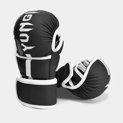 Half Finger Gloves Lengthened Wrist Brace Professional Training Thick Mixed Martial Arts Five-finger Boxing Gloves