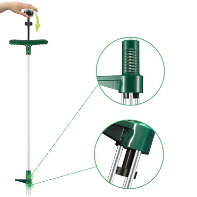 Farm/Garden Professional Grade Stand-Up Weed Remover Tool Ergonomic Long Handle Metal Weeder Dandelion Digger Root Puller