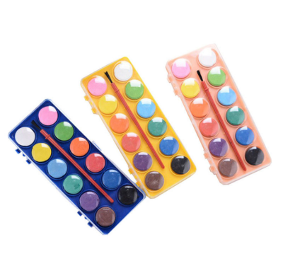 Eco Children Watercolor Paints Creative 12  Colors Nontoxic Solid Cake Watercolor Paint Set