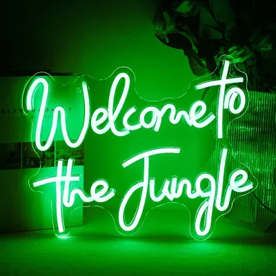 Welcome to the Jungle Neon Sign Night Light Decoration for Bedroom Wedding,Party ,Bar ,Flower Shop,Bedroom,Pub,Club