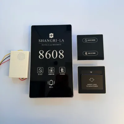 Electronic Room Number Sign DND Make up Room Guest Inside Touch Doorbell Hotel Doorplate Support OEM Logo