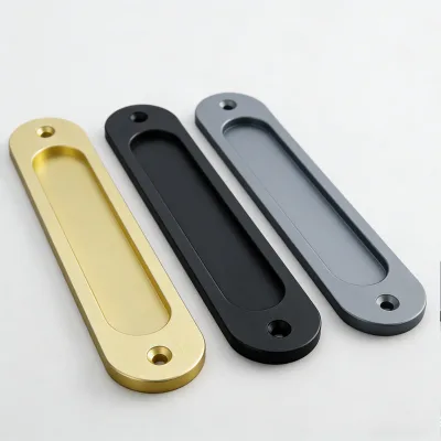 Sliding Door Handle Simple Adhesive for Kitchen Barn Aluminum Alloy Glass Non-Punching Push for Cabinets Barn Doors