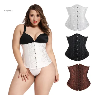 Fat Girls Sexy Women Body Shaper Corset Jacquard Underbust Fajas Bustiers Plus Size