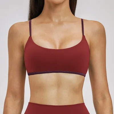 Women Stretch Yoga Top Two in One Design Running Training Activewear 6116