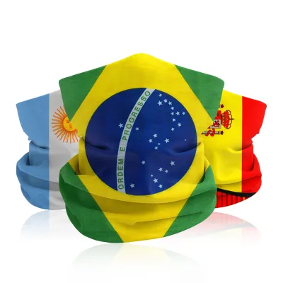 Multifunctional Microfiber National Country Flag Designs Headscarf Face Bandana Neck Scarf for Sports Events Fans Use