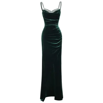Women's Custom Halter Knee-Length One-Piece Evening Formal Dress A-Line Silhouette Breathable Natural Zipper Patchwork Summer