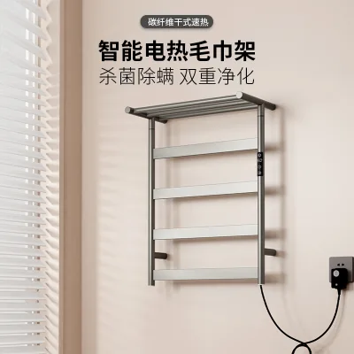 Stainless Steel Wall Mounted Thermostatic Hotel Use Heat Heated Towel Rail Digital Display Electric Towel Rack