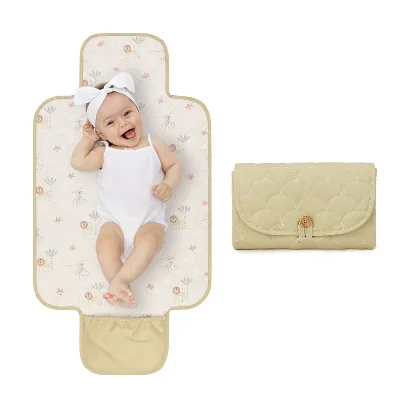 Popular Baby Products Portable Embroidered Animal Pattern Baby Cloth Diaper Urine Pad Changing Mat With Popular Price