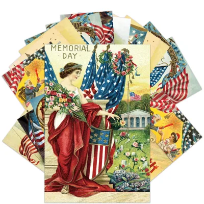 Independence Day & National Day Decorative Props Retro Style Paper Greeting Cards Modern Party Supplies