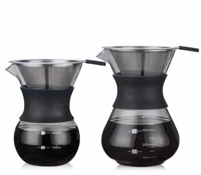 Glass Range Coffee Server Carafe Drip Coffee Pot 200ml 400ml Coffee Kettle Barista Percolator Clear Transparent Water Bottles