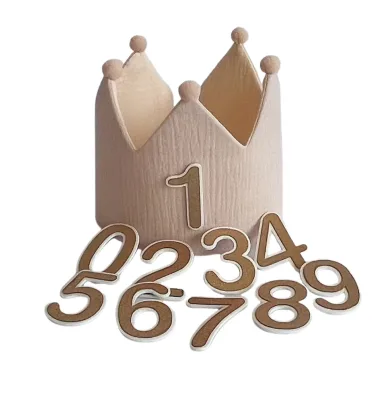 Birthday Crown for Kids Muslin Fabric Birthday Crown with Interchangeable Numbers Birthday Party Supplies Unisex Crown