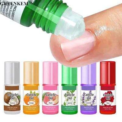 New 5ml Professional Rollerball Nail Cuticle Oil Fruit Flavor Nail Care Nutrient Oil Rollerball Nail Cuticle Oil