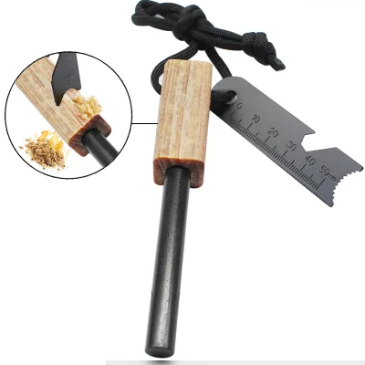 Camping Bushcraft Survival Gear Natural Huge Ferro Rod Fatwood Handle Kindle Fire Starter
