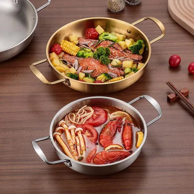 Korean Japanese Household Handy Stainless Steel Seafood& Noodles Pot