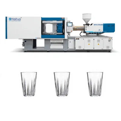 High Efficiency Horizontal Servo Injection Molding Machine 326g Injection Weight 337cm Shot Volume for Plastic Cup