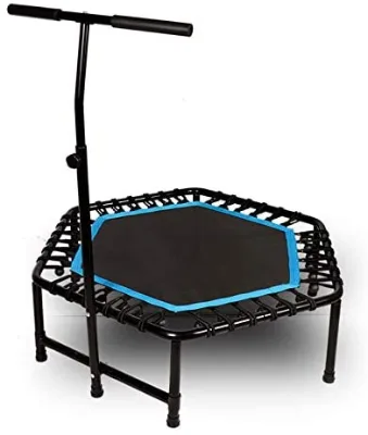 Fitness Folding Mini Trampoline With Handrail Bar