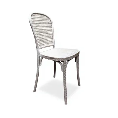 Retro Wicker-Back Light-Luxury Plastic Dining Chair Pastoral Countryside Design for Hotels Restaurants Cafs Home Furniture