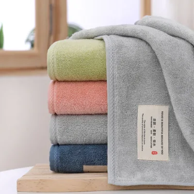 Wholesale Bamboo Fiber Towel Household Wash Towel Absorbent Thickened Face Towel Non-Linting Soft Plain Towel Bamboo Towel