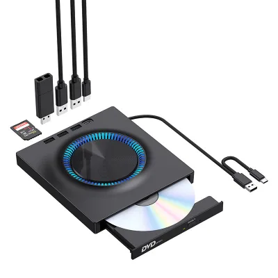 Wholesale USB 3.0 Type-C Optical Drive CD/DVD Writer with SD/TF & USB Slots for Use on Desktop Laptop Mac & PC