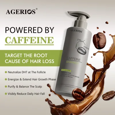 Wholesale Caffeine Shampoo Anti Hair Loss DHT Blocker Hair Growth Treatment Energize Scalp Zinc Niacin Formula 250ml Men Women