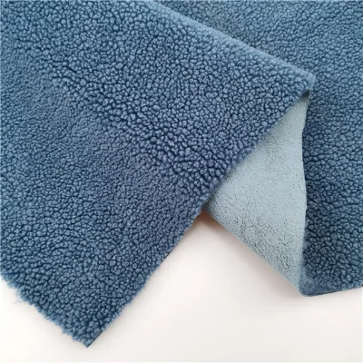 Suede Bonding With Lamb Fleece Short Faux Sheep Lamb Fur Fabric for Coats