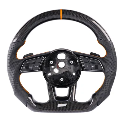 Customize Carbon Fiber Perforated Leather High Quality Steering Wheel for Audi A3 A4 A5 A6 A8 R8 TT Q8 B9