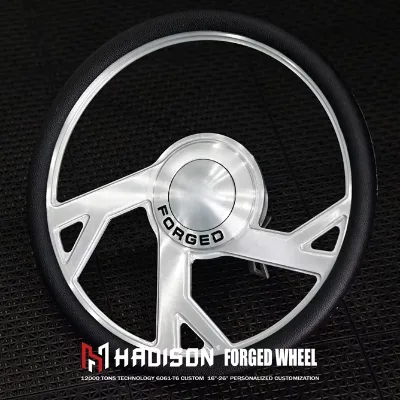 Custom 6061-T6 Forged Aluminum 3 Spoke Custom Finish Car Steering Wheel for Universal Car Modification