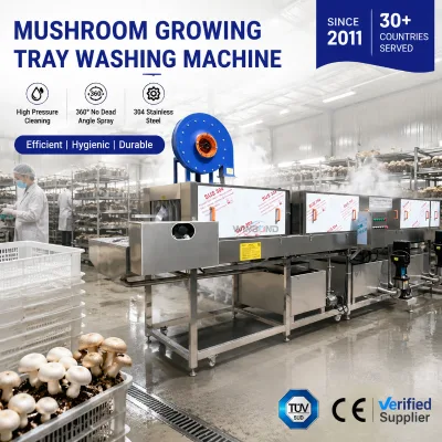 Commercial Mushroom Growing Tray Cleaning Machine High Pressure Sterilization Washer for Mushroom Farm
