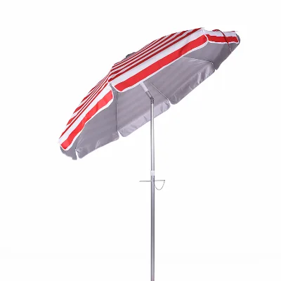 Factory Price Classic Design Sunshade Manual Adults Push Open Over 140cm Diameter Custom Print Stripe Umbrella Parasol for Beach