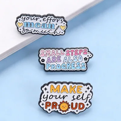 Motivational Metal Badges Encouraging Gifts and Self-motivation Collectible Commemorative Badges