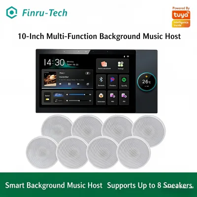 Tuya 10" Smart Background Music Host with Zigbee Gateway Q10PRO 8-Channel Speaker for Alexa Google Home