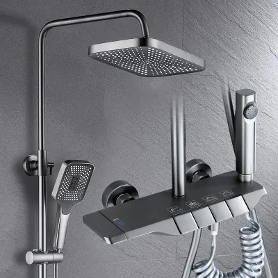 Cold and Hot Water Handheld Shower Head Set Accessories Set Waterfall Thermostatic Shower Faucet Shower Sets