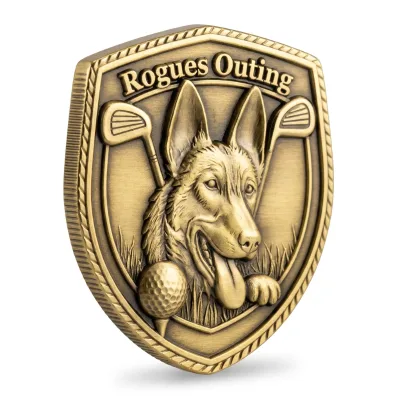 Unique Challenge Coin Zinc Antique Copper Plated Engraving Custom Star Badge Design Commemorative with UV Printing