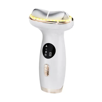OEM New Arrival 7-Color LED Hot and Cold Neck Beauty Device EMS Vibration Firming Lifting Massager Face Neck Lifting Massager