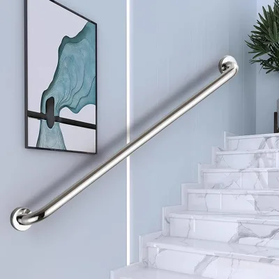 Custom Stainless Steel Corridor Handrail Outdoor Safety Grab Rail Round Tube Handrail Multiple Length Options 300mm 1500mm