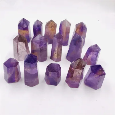 Natural  Crystal Wand Amethyst Citrine Quartz Tower Ametrine Tower Wand