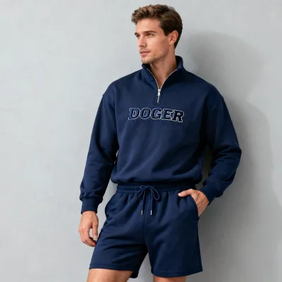 Doger Custom Quarter Zip Pullover Tracksuits 2 Piece Outfit Casual Long Sleeve Sports Jogging Suits Acid Wash Printed XXL