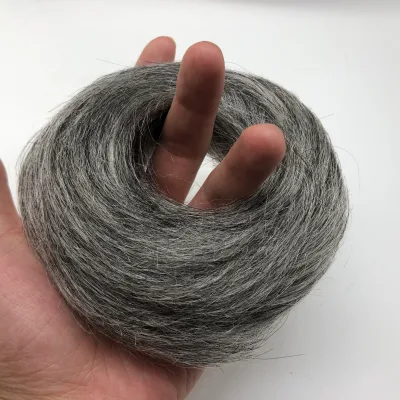 Human Hair Gray Messy Buns for Old People Hairpieces