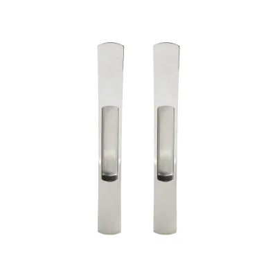 Modern SUS304 Flush Pull Handle Brushed Silver Recessed Slider Handle Set for Aluminum Patio Sliding Windows and Doors