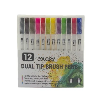 Watercolor Fashion Oil Painting Drawing Dual Tip Brush Marker Pack of 72 Color for Sketching and Drawing